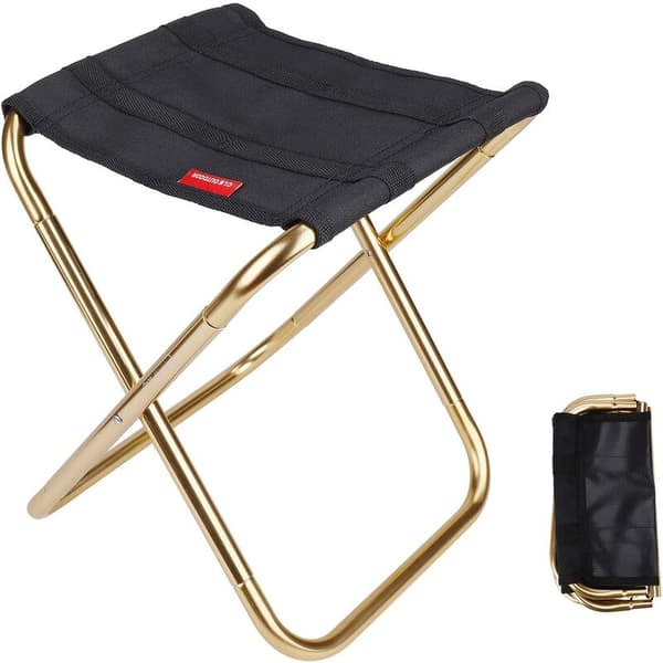 Campingstol - Mini svart sammenleggbar campingstol