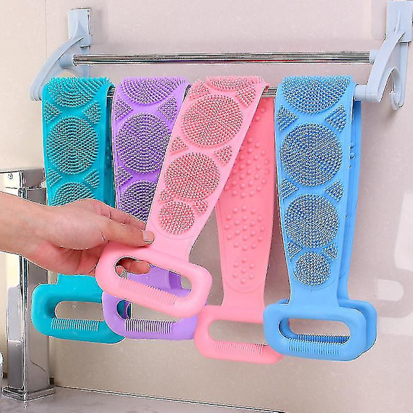 Silikon Rygg Skrubber Badebelte Myk Loofah Badehåndkle Kropp Eksfolierende Massasje For Dusj Kroppsrengjøring Bad Dusjrem