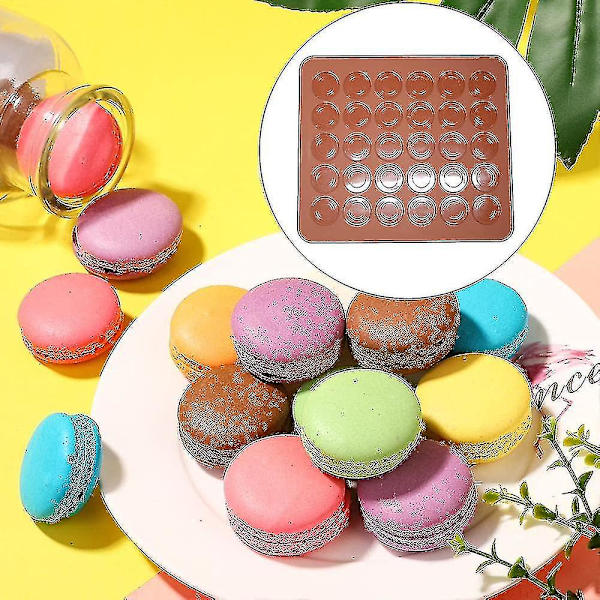 Rund form Macarons måtte silikone Macaron ark pad kage kage bageværktøj til Macaron, Cupcake, Dessert