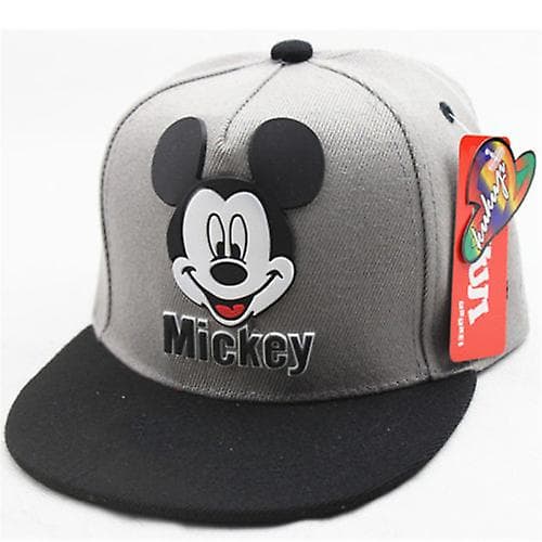 Børn Drenge Piger Mickey Mouse Baseball Kasket Justerbar Solhat Grey
