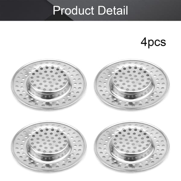 4 stk. Håndvask Mesh Filter 3.55\"x2.2 (Ydre Diameter x Indre Diameter) Mesh Metal Håndvask Filter Rustfrit Stål Spildevands Kurv Filter