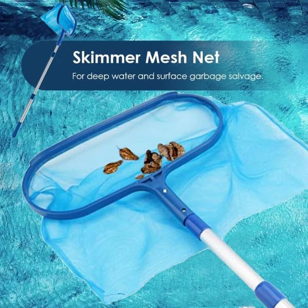 Overfladenet til swimmingpool, overfladebladindsamling, rengøringsnet, poolnetbladskimmer