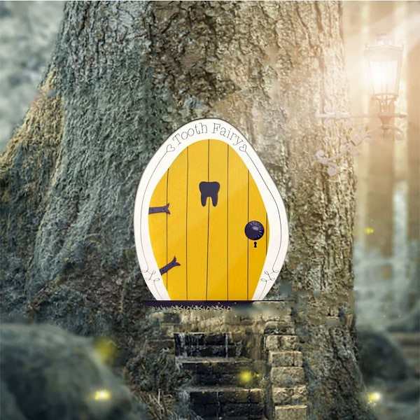 Miniatyr Fé Gnome Dörr Figurer Älv Fé Trädgård Dekor 2