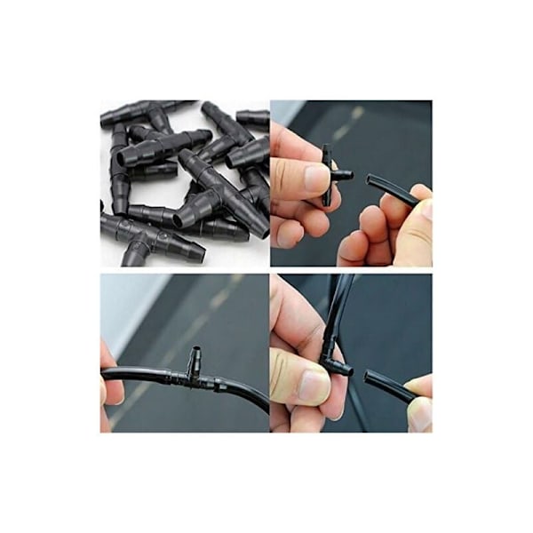 100 stk. 4/7 mm T-rørkoblinger - Mikro vanningskoblinger for dryppsystemer
