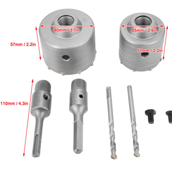 65/80 mm legeret stål SDS Plus vægsav borebit til beton, cement og sten