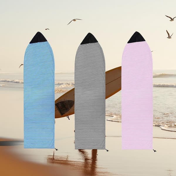 Stretchig surfbrädesstrumpa med dragsko, skyddsfodral för longboard och paddleboard, blå, 230 x 50 cm