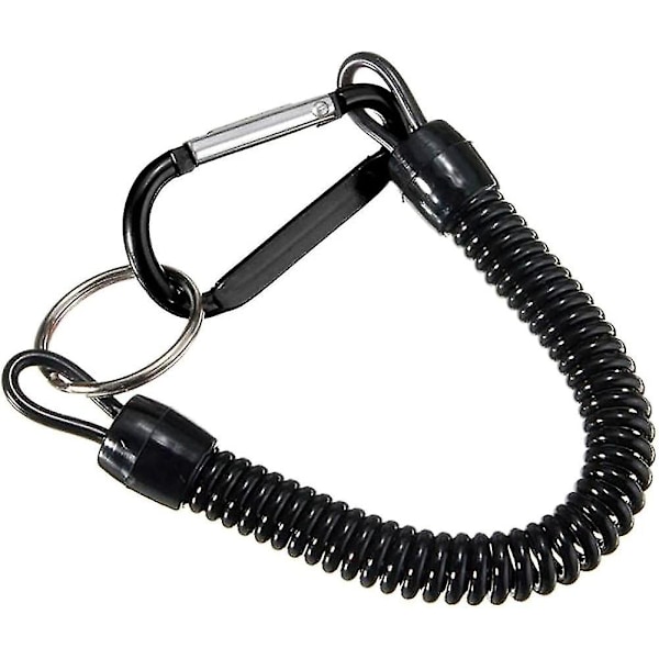 Fiske Lanyard Båt Säker Retractable Coiled Tether Med Karabinhake Spiralfjäder Nyckelkedja För Säkring Tänger Anti-förlorad Stretch Cord Fiske -t