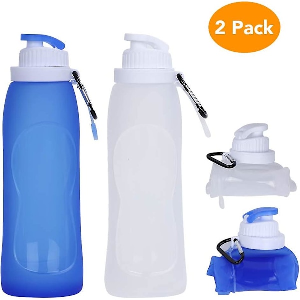 Collapsible Water Bottle, Portable Folding Bottle & Water Bottle With Clip For Backpack