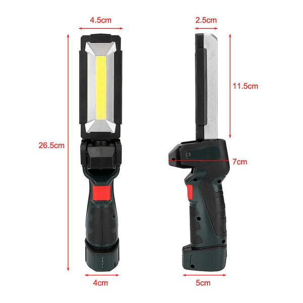 Genopladelig USB COB LED Slim arbejdslampe lommelygte inspektions foldbar lommelygte