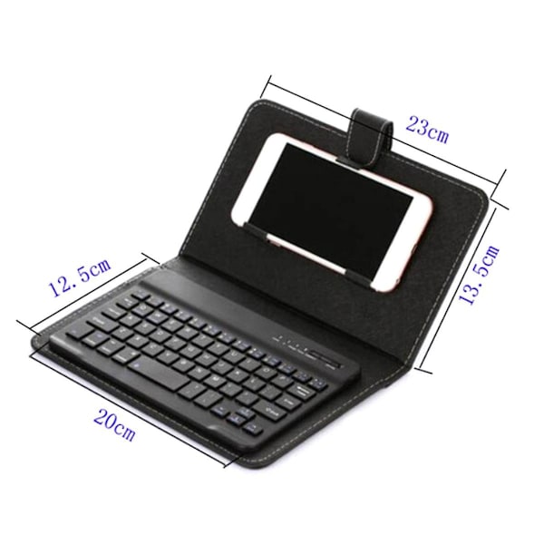 Bluetooth Mini Trådløst Tastatur Med Pu Læder Etui Til Smartphone Tablet 4.5 Tommer - 6.8 Tommer Rec