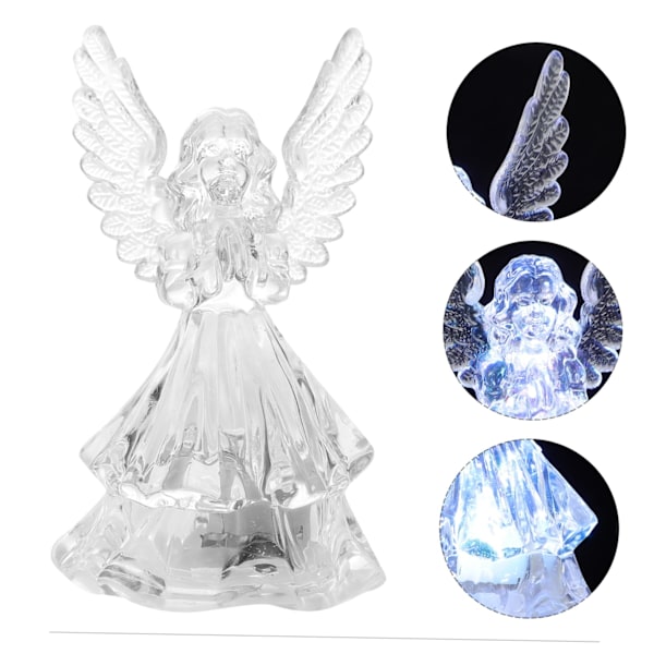 2 stk. Natlys Juleindretning Krystal Engel Figur Mini Sengelampe Engel Beskyttelsesengel Baby Akryl