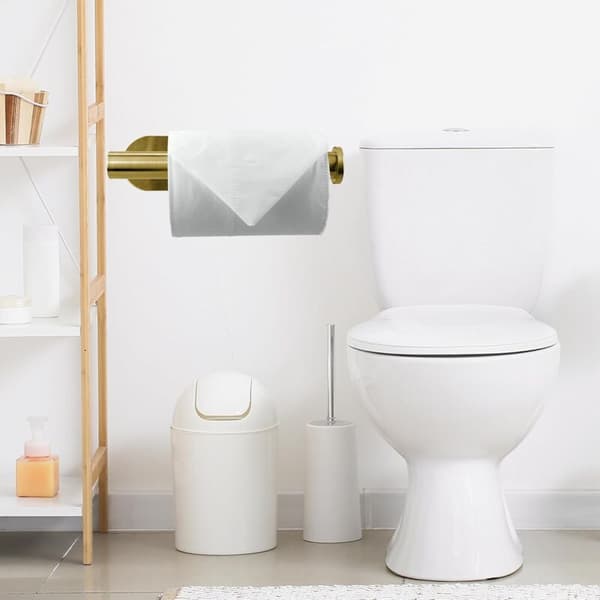 Selvklæbende toiletpapirholder, tyk SUS304 rustfrit stål, rustfri, ingen boring, egnet (guld)