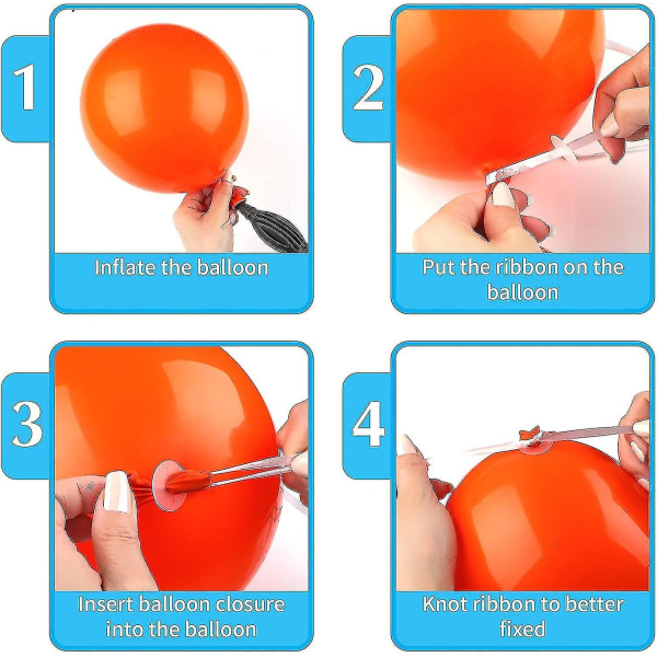 Helium-ilmapallojen sulkimet narulla, 100 kpl ilmapallon sulkimet nauhalla syntymäpäivä-, hää-, helium- ja ilmatäyttöön