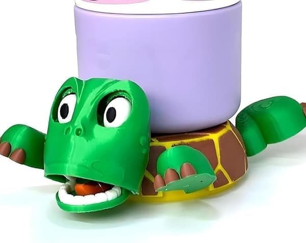 Turtle Coaster - Funny Turtle Coaster with Open Eyes, 3D Printed with Limbs that Rise and Fall and Expressive Face