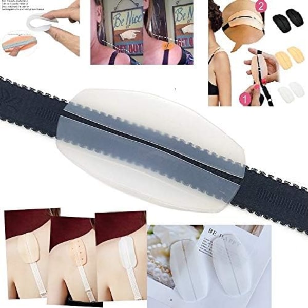 Par Silikone BH-Strop Puder, Skridsikker Smertelindring Skulderpuder, 9 x 5 cm BH-Strop Holder