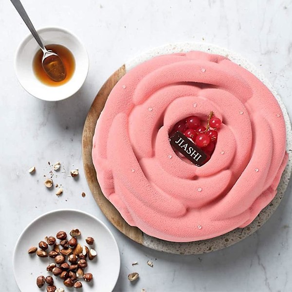Roseformet brødform, 2 stk. stor rose kageform, silikoneform med roser, roseform