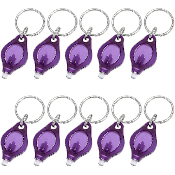 10 Pcs Mini Flashlight Led Keychain(purple)