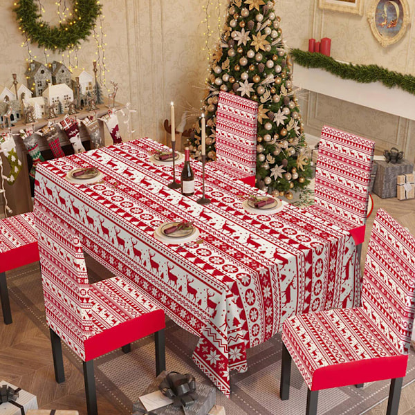 3-pack Julstolsöverdrag Jultryckta Tvättsbara Matstolsöverdrag för Matrum Köksceremoni Hotelldekorationer