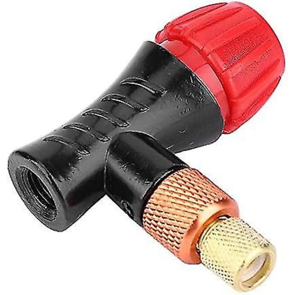 Sykkelpumpeventilhode Sykkeldekkpumpe for landeveissykler og terrengsykler (svart rød) (1 stk)