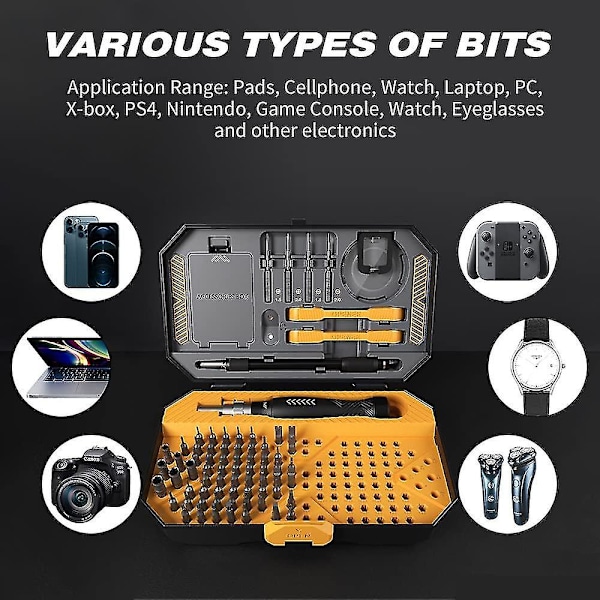 145 i 1 Multifunktionell Precision Reparationsverktygssats för Telefon Klocka Laptop Macbook PC Glasögon Elektronik