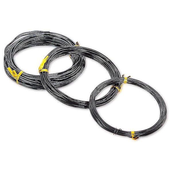 3-pakke anodiserte aluminiumsbånd for håndverk, DIY, størrelse 1,0 mm, 1,5 mm, 2,0 mm, brun, svart