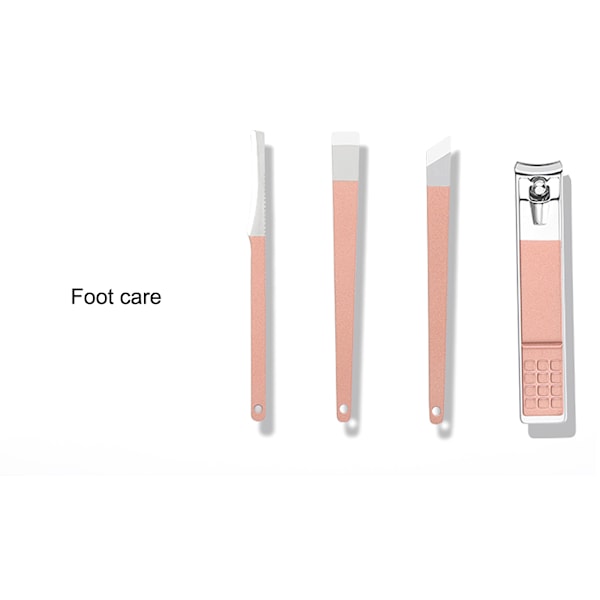 Nagelklippare Set 18 i 1 Portabel Manikyr Pedikyr Verktygskit med Väska för Hemresa Salong Roséguld 0.1