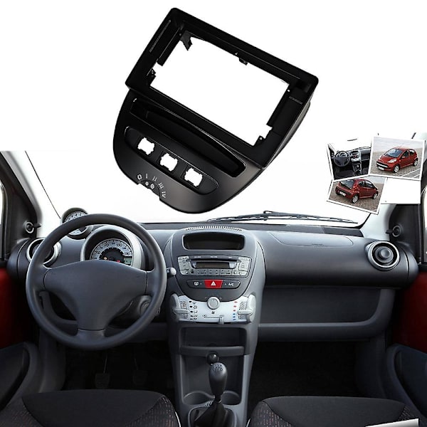2 Din 10,1 tommers bilradio fasciaramme for 107 C1 2005-2014 dashbord installasjonssett