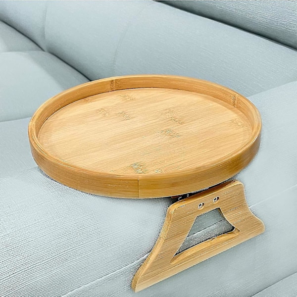 Sofa Armrest Clip Tray, Side Table For Drinks/eating(bamboo)