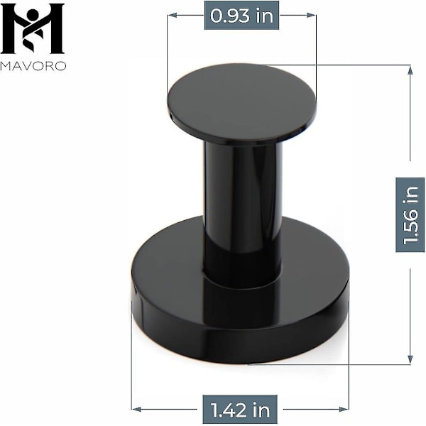 Kraftige magnetiske kroge til ophængning af frakker og tasker. Sæt med 2 sorte magnetkroge Heavy Duty magneter, trykknap magnetkroge