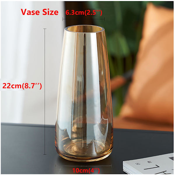 Modern Glasvas Kristallklar Glasvas för Hemmakontorsinredning (Kristallbärnsten) Minimalistisk Transparent Aurora Phantom