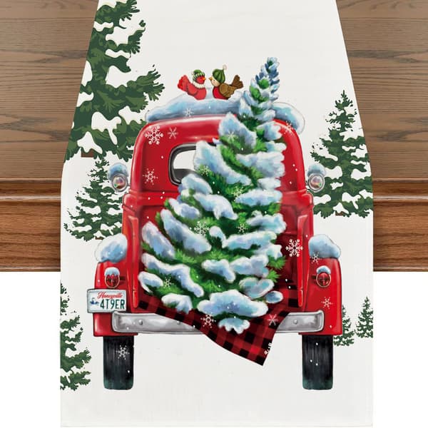 5 st juldekoration hemtextil bordsduk soffbord duk vinter jul semester hem kök bord (33 * 183cm/13 * 72 tum)