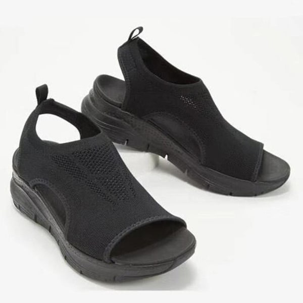 Bløde Brede Læder Strand Slippers til Kvinder - Pink