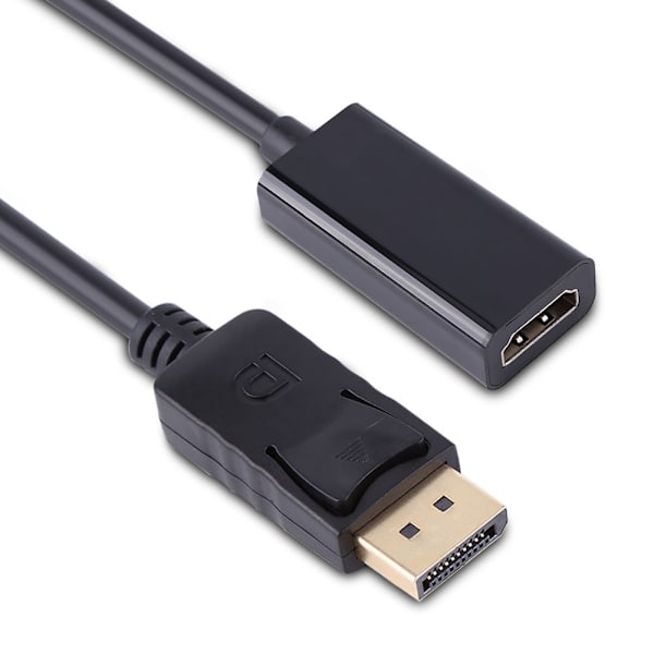 Guldpläterad DisplayPort hane till HDMI hona adapter, \"TV digital högupplöst kabelgränssnittsadapterkabel\"