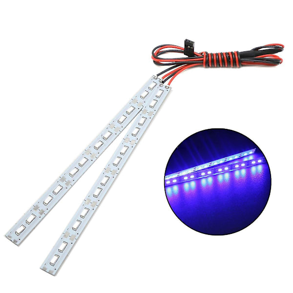 24 LED-chassibelysning i metall, LED-remsa 6 V för 1/10 1/8 RC-bil Crawler, blå