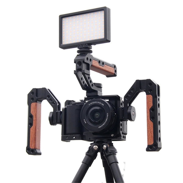 Universell DSLR-kamerarigg topphandtag 3 kallskofäste för bildskärm LED-ljusmikrofon Pea