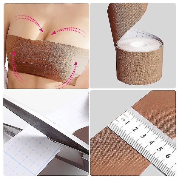 Bröstlyfttejp, Boob Tape för Push-up Adhesive Bra Nipple Cover för alla kläder Tygklänning Andningsbar Svettbeständig Osynlig under kläder