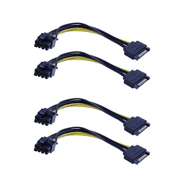 30 stk. Nye 15-pin Sata han til 8-pin (6+2) Pci-e strømforsyningskabel 20cm Sata-kabel 15-pin til 8-pin Ca