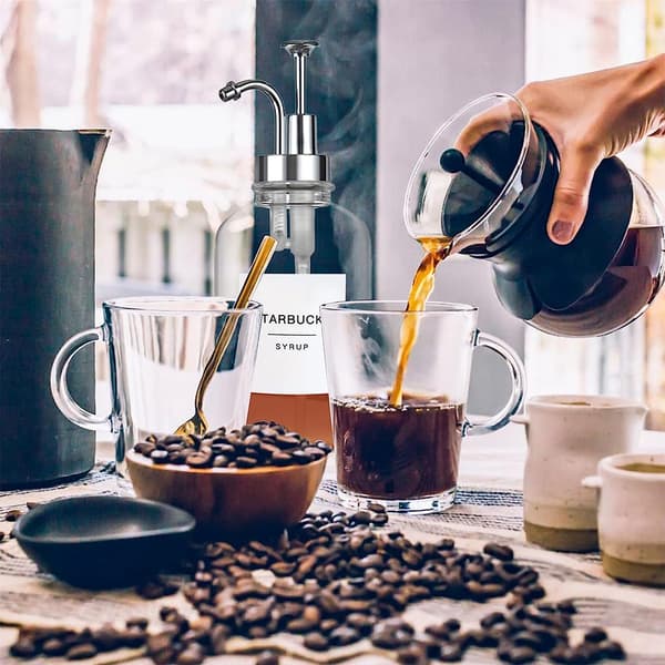 Coffee Syrup Dispenser Set, Easy Cleaning and Leak-Proof, Precise Dispensing, Perfect Gift for Coffee Lovers, 2-Pack