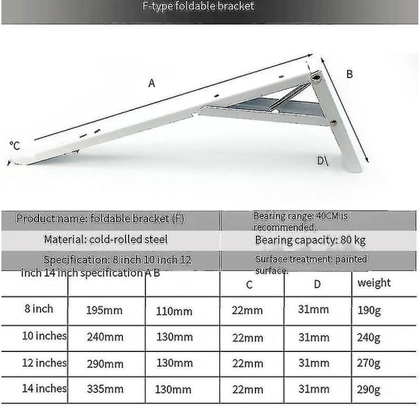 Håndlavede hyldebeslag, sammenklappelige/heavy duty/stål/rustikke/industrielle/landlige/jern/metal/væghængte hyldebeslag