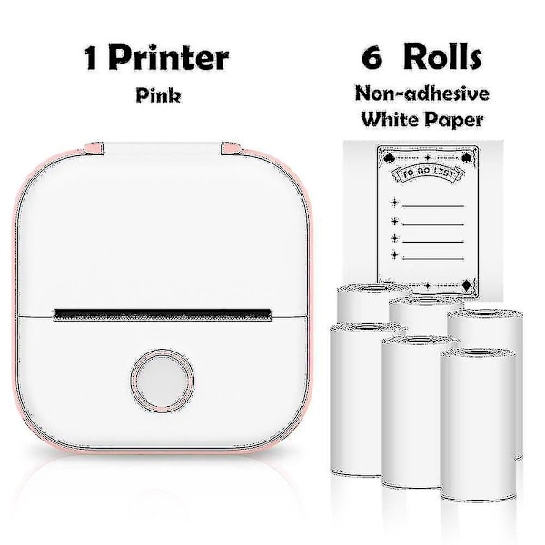 Phomemo T02 Mini Printer Portable Printer Thermal Printing Sticker Wireless Inkless Pocket Printer Self-adhesive Label Printer -ys Pink A