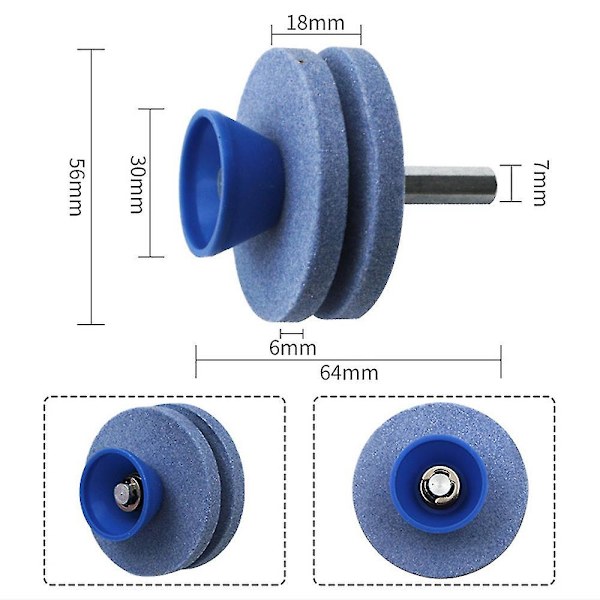 3-pack slipsten för gräsklipparknivar, slipmaskin för gräsklippare, slipsten för trädgårdsredskap / gräsklipparknivar