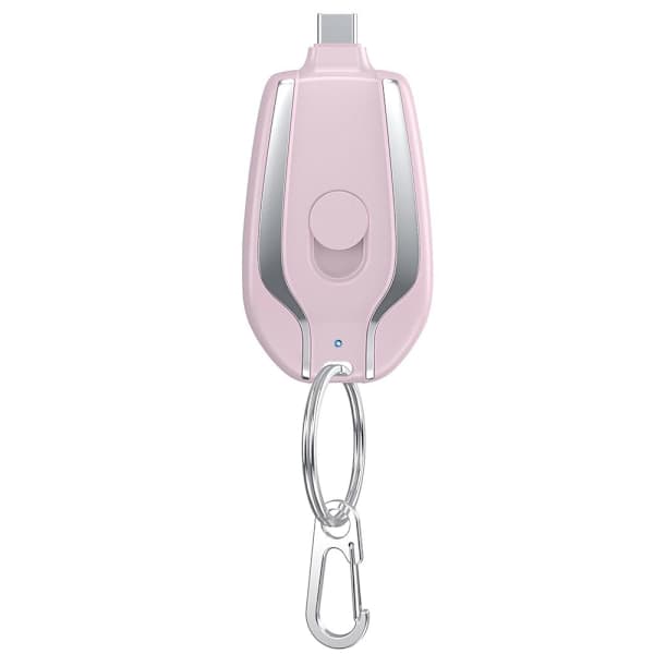 Bærbar Powerbank Nødoplader PINK TIL TYPE-C TIL TYPE-C