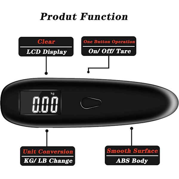 Digital bagagevåg Resevåg, 50kg/ 110lb Bärbar bagagevåg med LCD-display