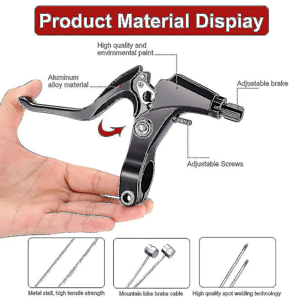 Komplett sykkel fjellsykkelsett, v-brems + ytre kabler + spak + foran og bak sykkelbremsetilbehør
