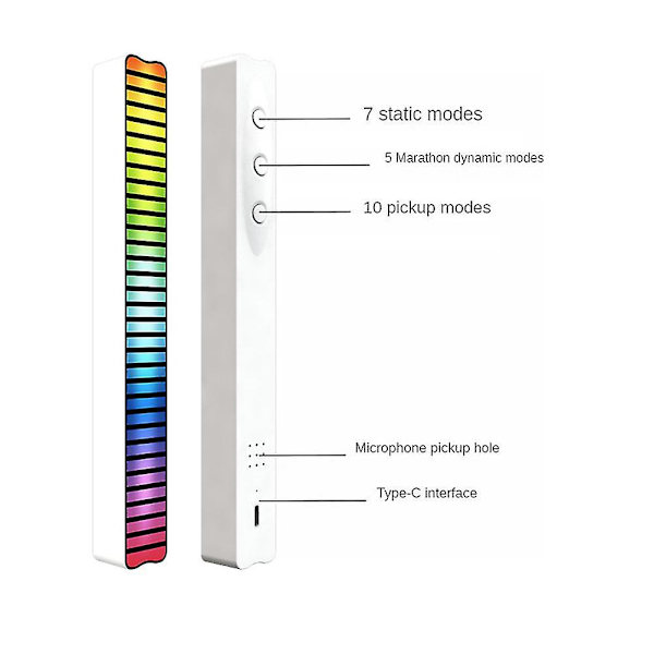 App-styret Rgb-atmosfære Pickup Led-lys Bilmusik Rhythm Bar Stemmeaktiveret