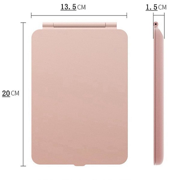 Spejl bærbar foldbar med 10x Hd spejl trefarvet dæmpning makeup spejl ultratyndt rejse spejl W