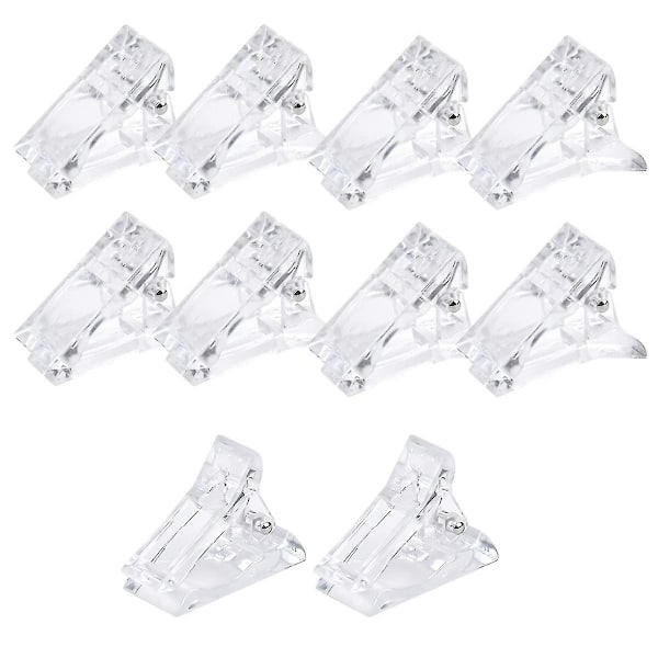 10 Pieces Nail Tip Clips, Nail Tip Clips Polygel, Polygel Tips Clips, Transparent Nail Clips For Nail Extension