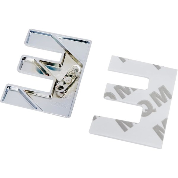 3D Metal Bil Emblem Bogstav E Klistermærke - Krombelagt Zink Legering Bilsymbol Badge Dekal