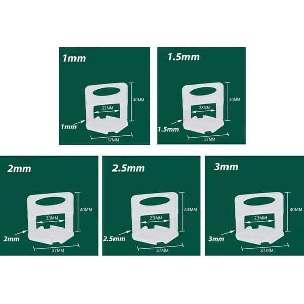 Flise Nivelleringssystem - 100 Fikseringsclips (2mm)