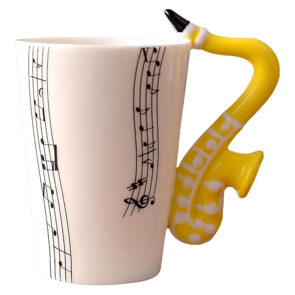 Musiker Kaffe Kopp Nyhet 250ml Keramisk Kopp Piano Violin Gitar Mugg Personlighet Not